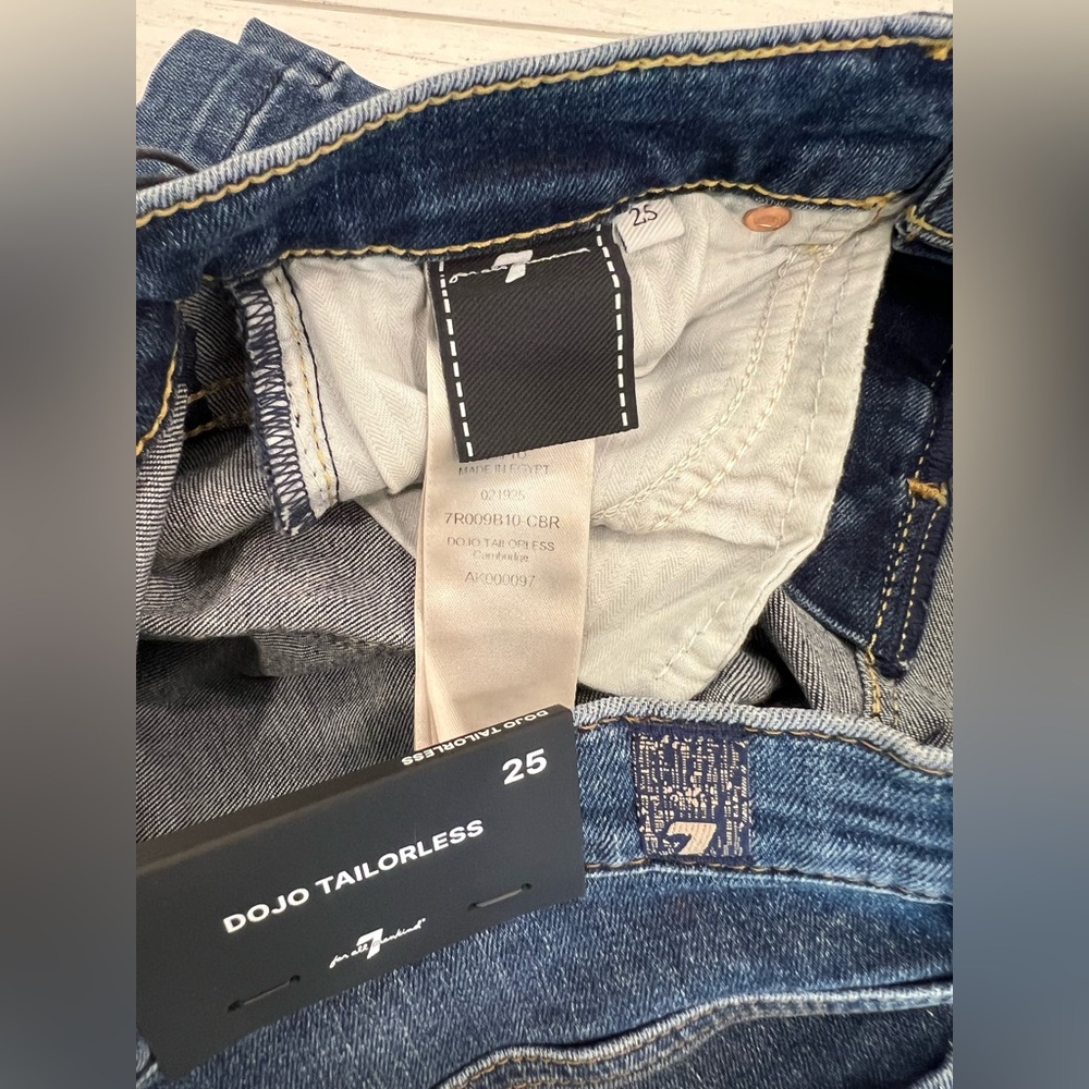 7 For All Mankind Tailorless Dojo Jeans Women’s Flare Leg Trousers NWT Size 25 - Picture 10 of 11